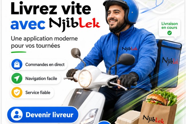 Livraison à domicile à Midoun – Restaurants & Pizzerias avec Njiblek