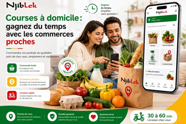 Courses à domicile avec commerces proches | Njiblek