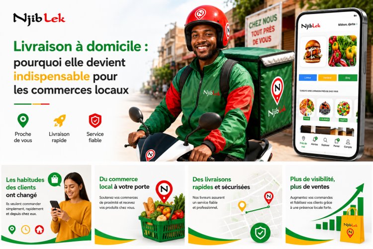 Livraison à domicile pour commerces locaux | Njiblek