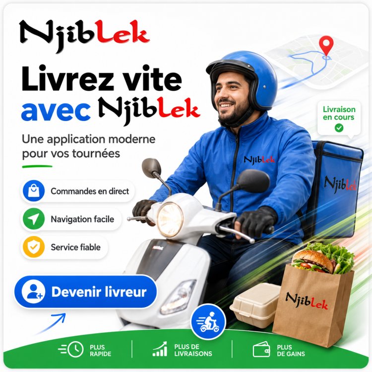 Livraison à domicile à Midoun – Restaurants & Pizzerias avec Njiblek