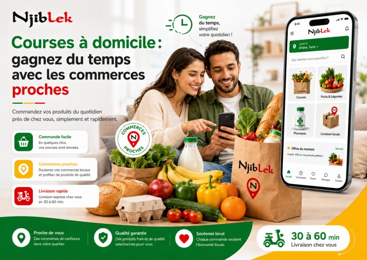 Courses à domicile avec commerces proches | Njiblek