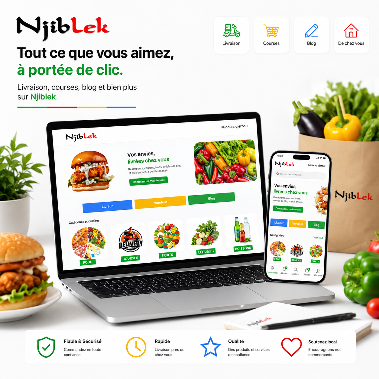 Découvrir l’écosystème Njiblek sur web et mobile