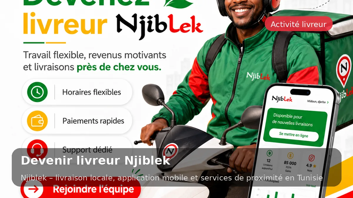 Devenir livreur avec Njiblek | Livraison locale en Tunisie - service local Njiblek