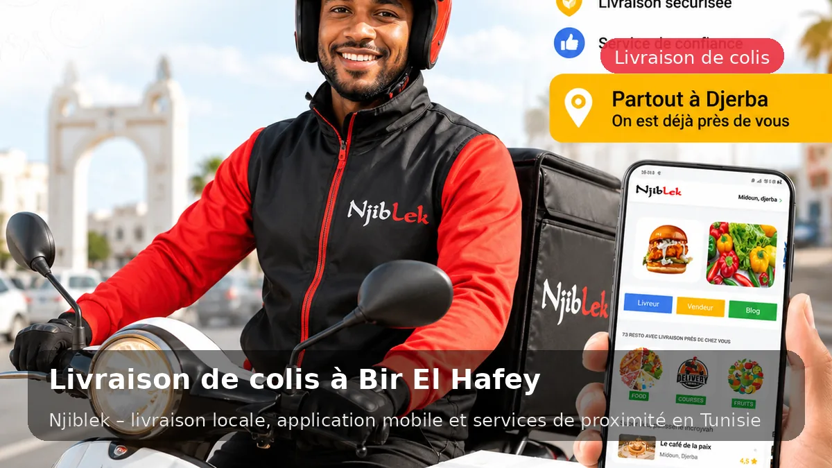 Courses & colis à Bir El Hafey avec Njiblek - service local Njiblek
