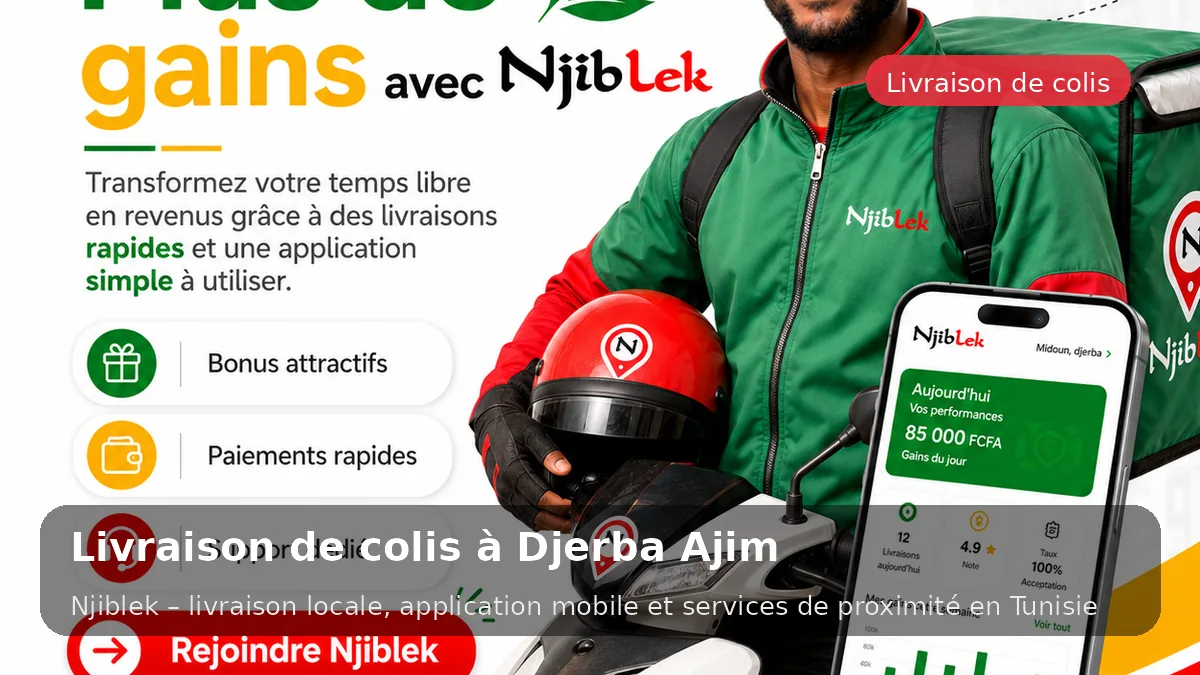 Courses & colis à Djerba Ajim avec Njiblek - service local Njiblek