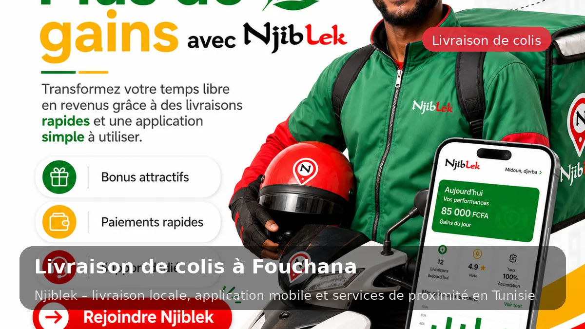 Courses & colis à Fouchana avec Njiblek - service local Njiblek