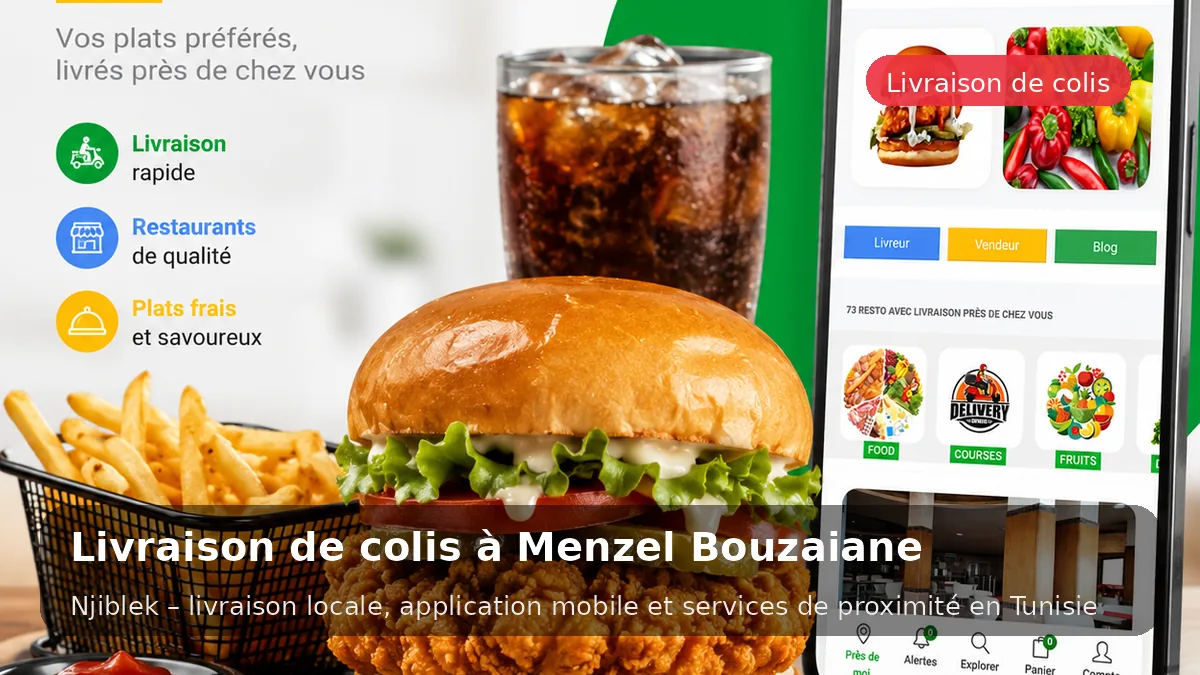 Courses & colis à Menzel Bouzaiane avec Njiblek - service local Njiblek