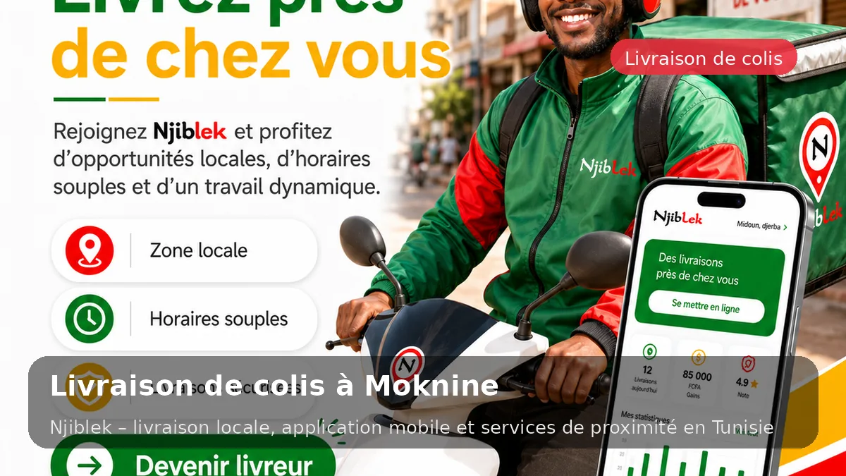Courses & colis à Moknine avec Njiblek - service local Njiblek