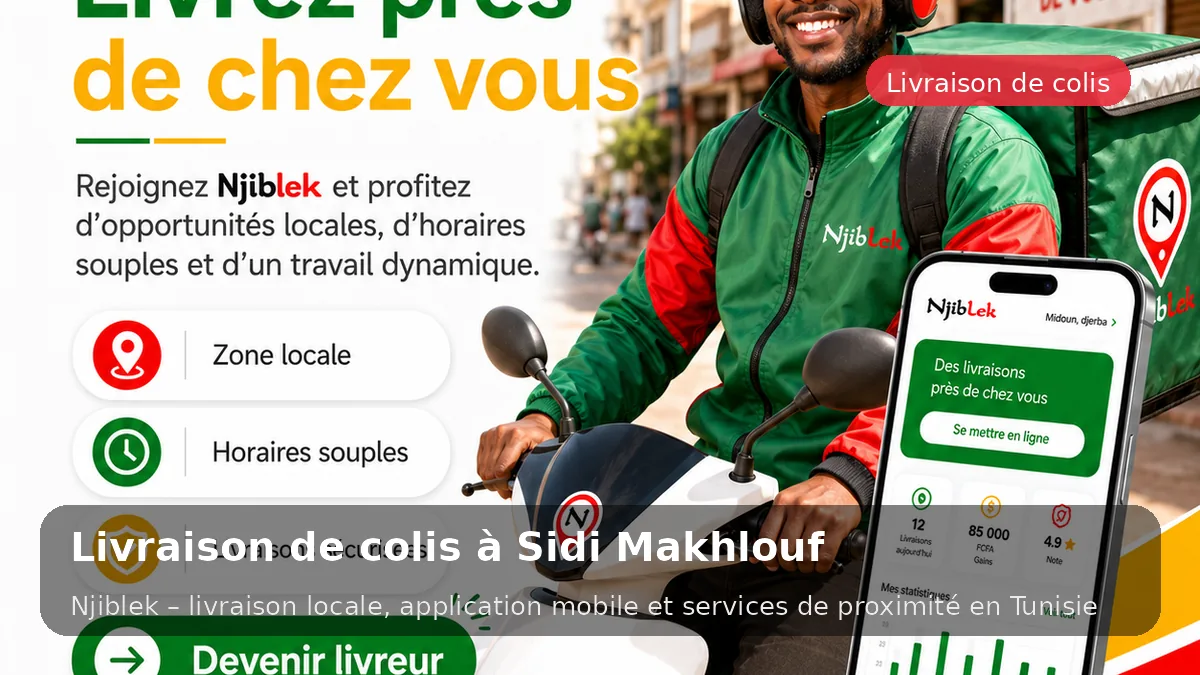 Courses & colis à Sidi Makhlouf avec Njiblek - service local Njiblek
