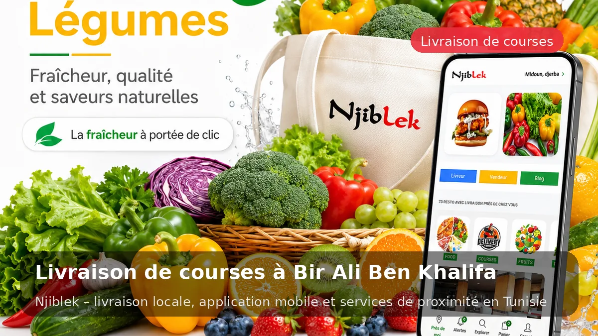 Courses du marché à Bir Ali Ben Khalifa avec Njiblek - service local Njiblek