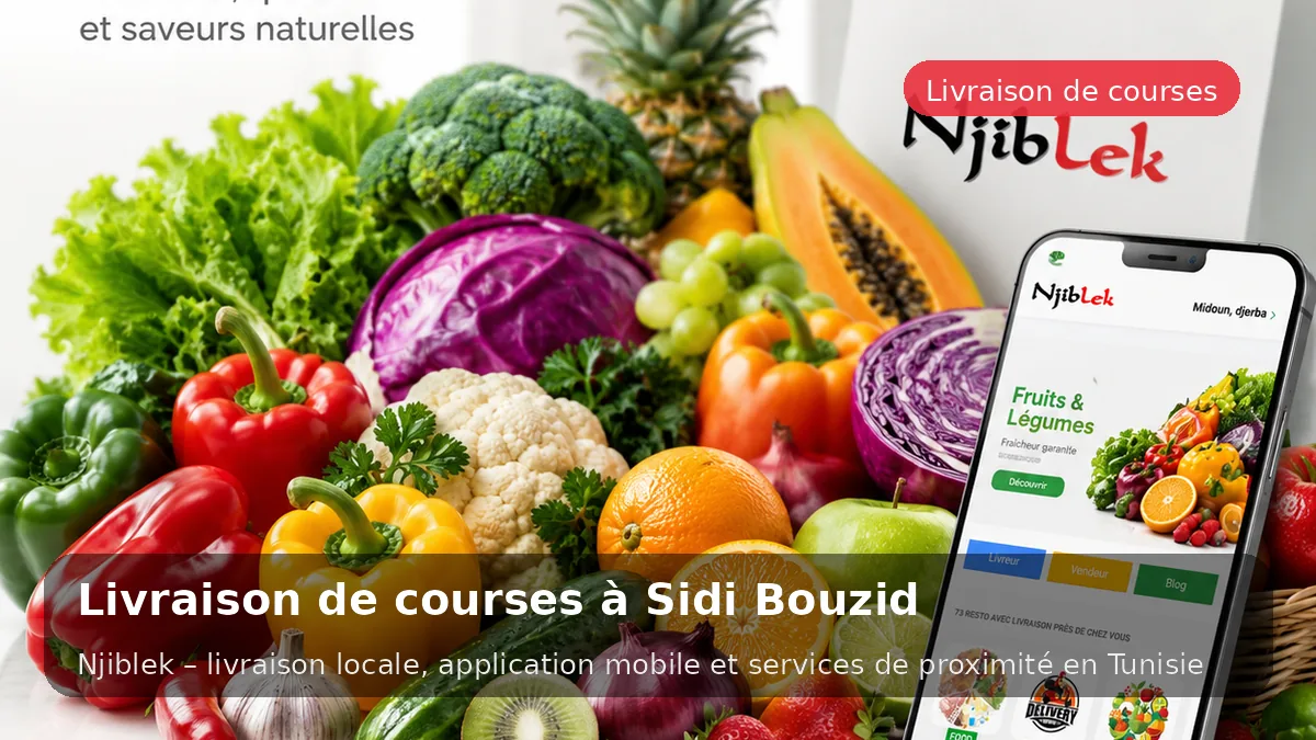 Courses du marché à Sidi Bouzid avec Njiblek - service local Njiblek
