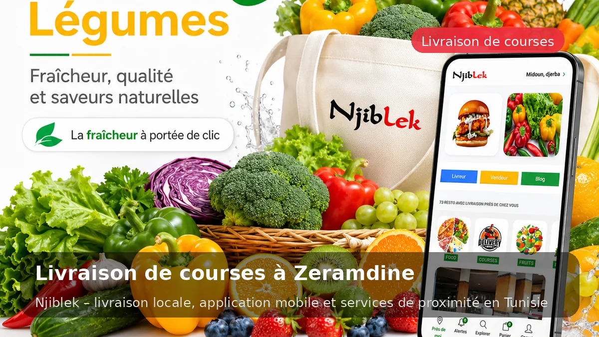 Courses du marché à Zeramdine avec Njiblek - service local Njiblek