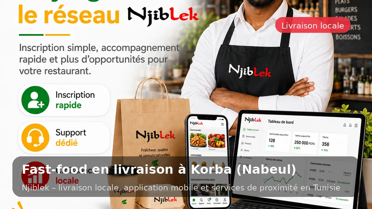 Fast-food à Korba avec Njiblek - service local Njiblek