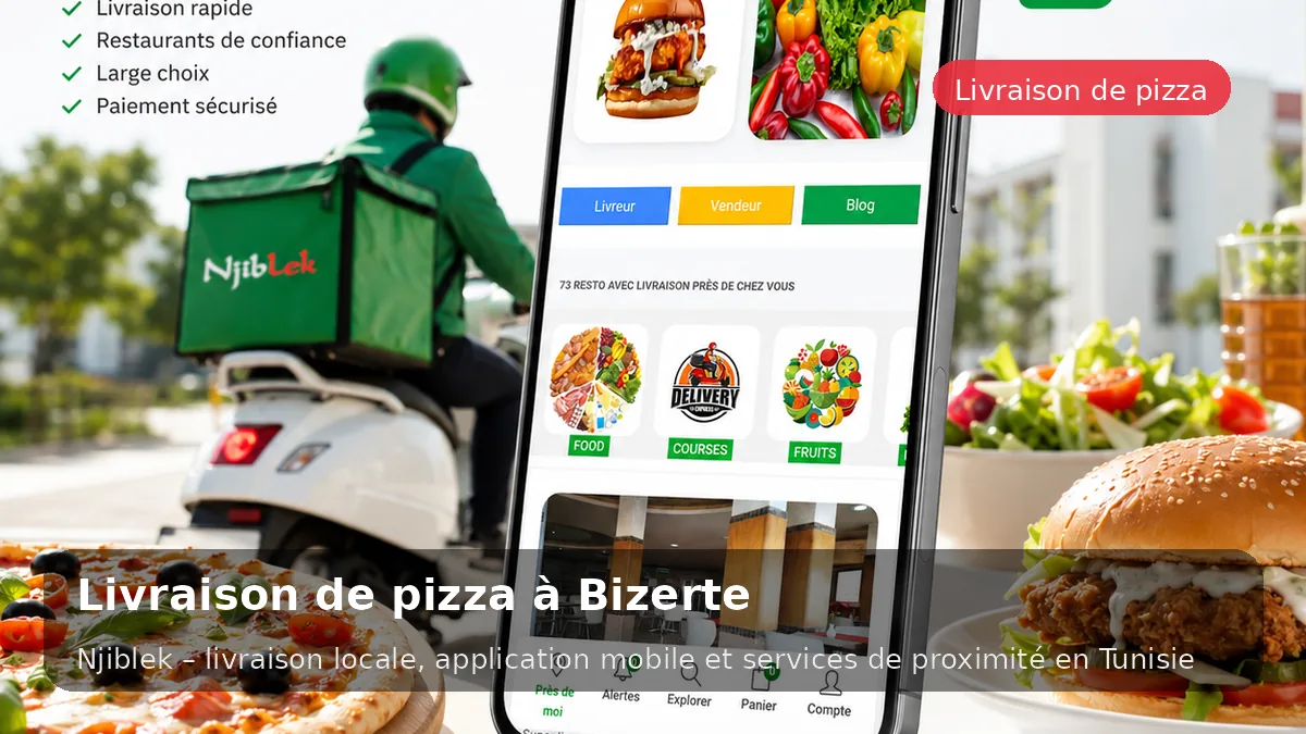 Pizza à Bizerte avec Njiblek - service local Njiblek