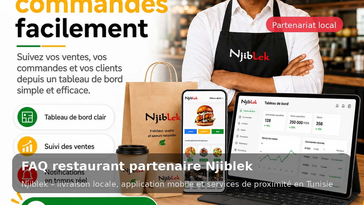Restaurant partenaire Njiblek | Recevoir plus de commandes locales - service local Njiblek