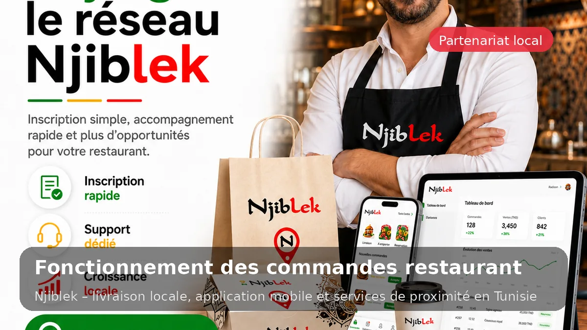 Restaurant partenaire Njiblek | Recevoir plus de commandes locales - service local Njiblek