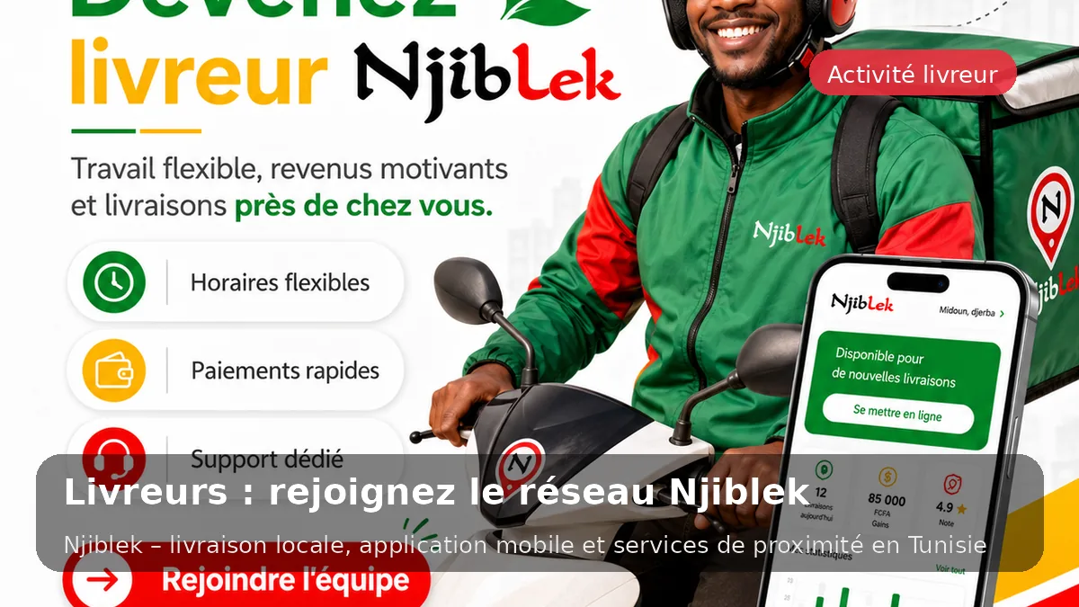 Devenir livreur avec Njiblek | Livraison locale en Tunisie - service local Njiblek