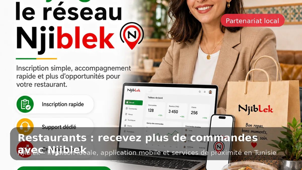 Restaurant partenaire Njiblek | Recevoir plus de commandes locales - service local Njiblek