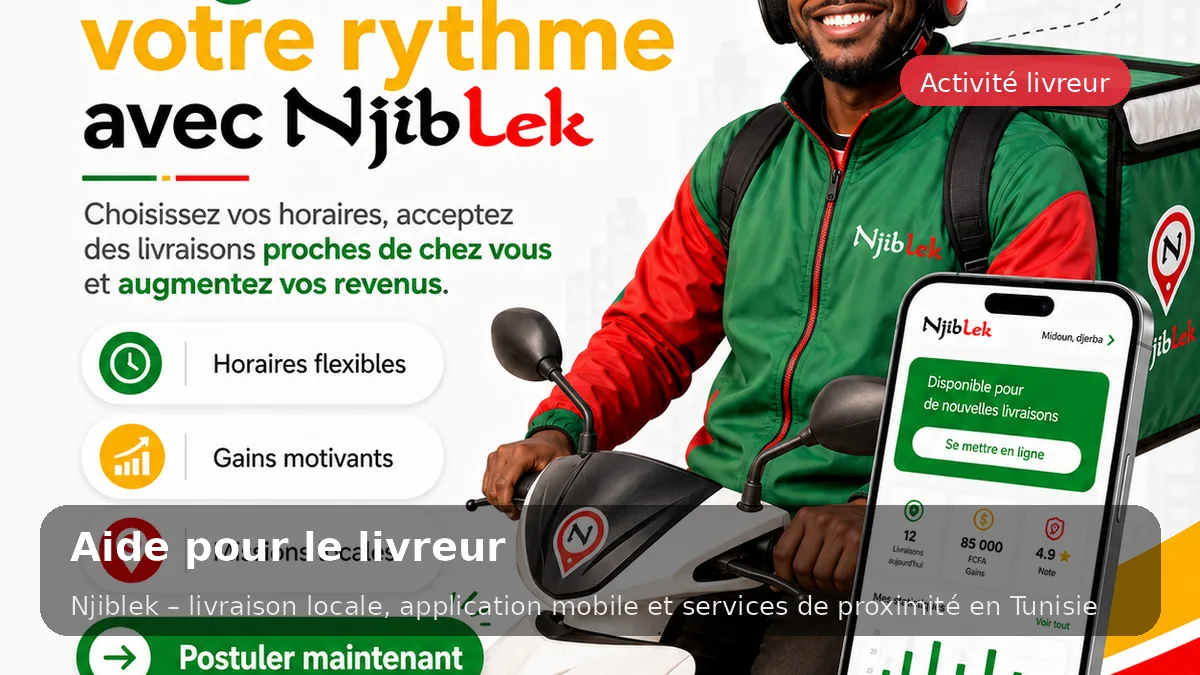 Aide pour le livreur - service local Njiblek