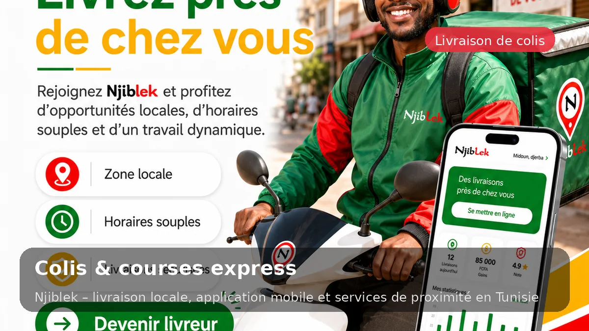 Courses à domicile avec Njiblek | Commerces proches et produits frais - service local Njiblek
