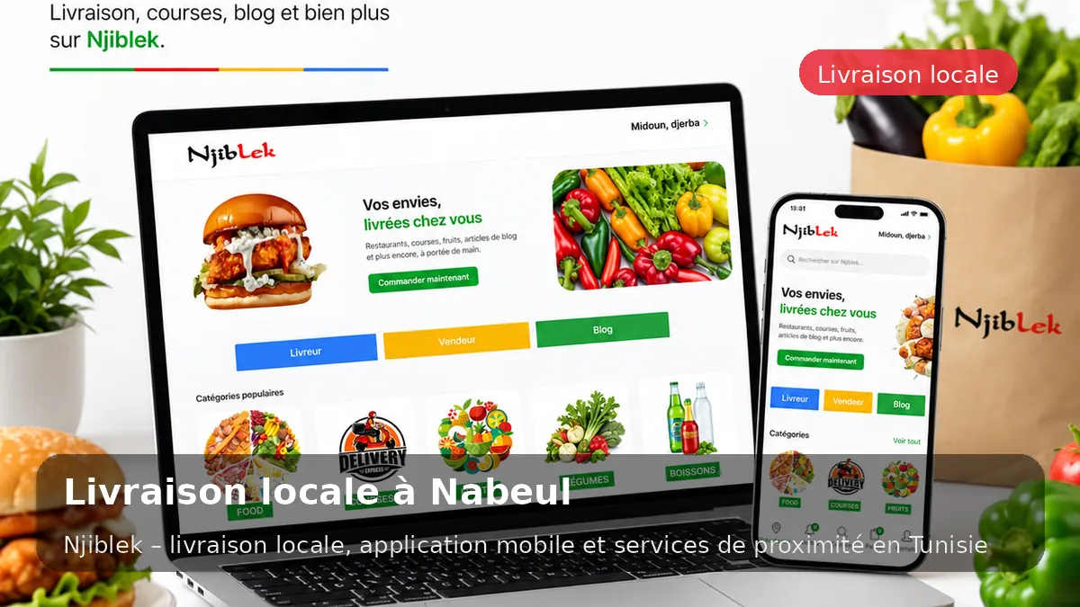 Njiblek à Nabeul | Livraison locale et commerces proches - service local Njiblek