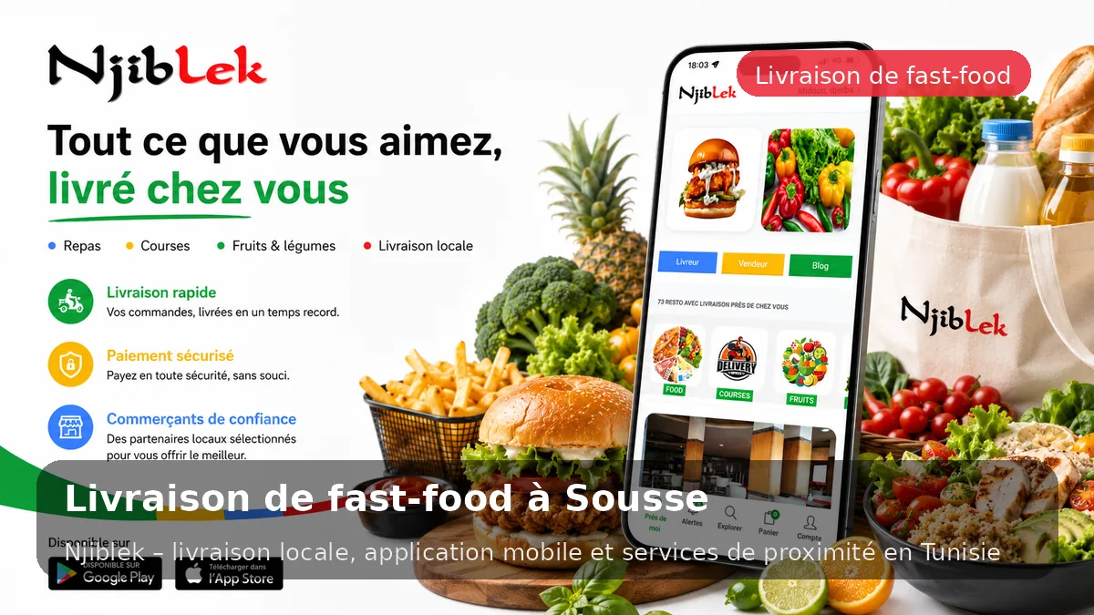 Fast-food à Sousse avec Njiblek - service local Njiblek