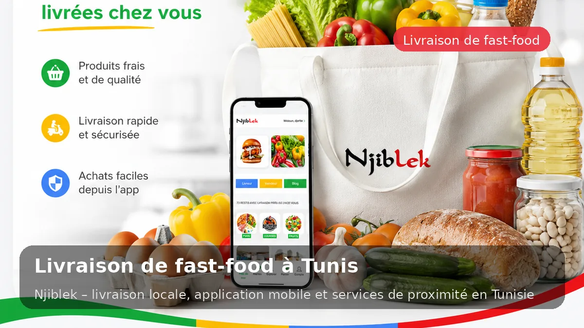 Fast-food à Tunis avec Njiblek - service local Njiblek
